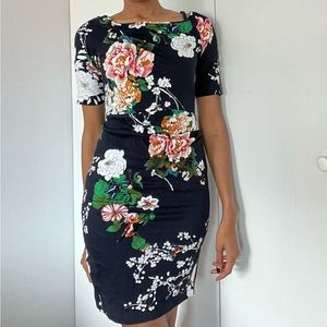 Flower print pencil dress